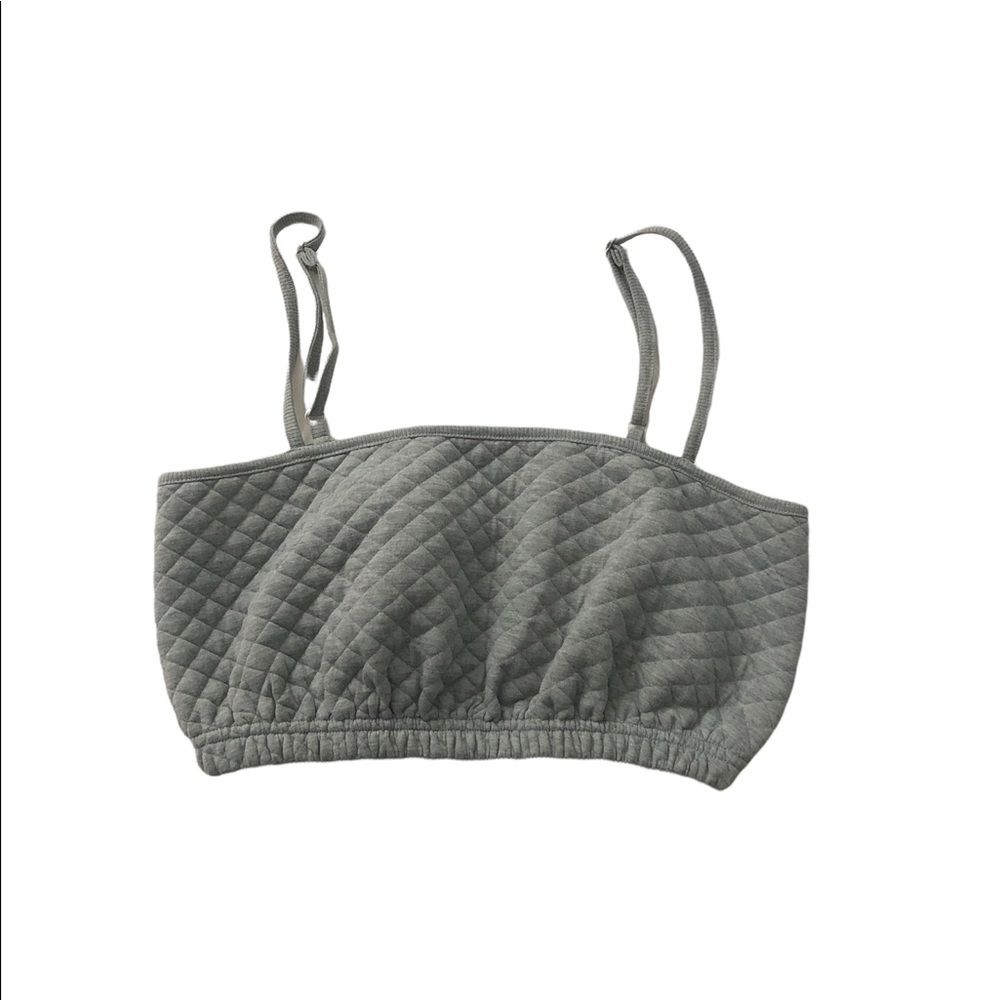 Gray Grid Texture Cropped Cami